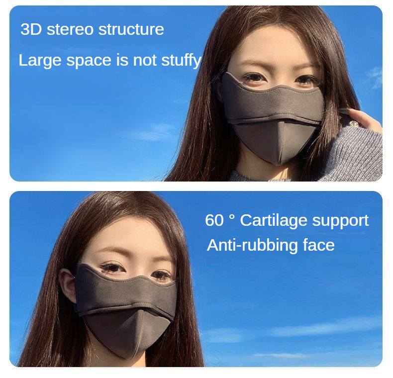 UPF 50+ Silk Lined Face Mask for Fall Winter with Thick Felt Border ...