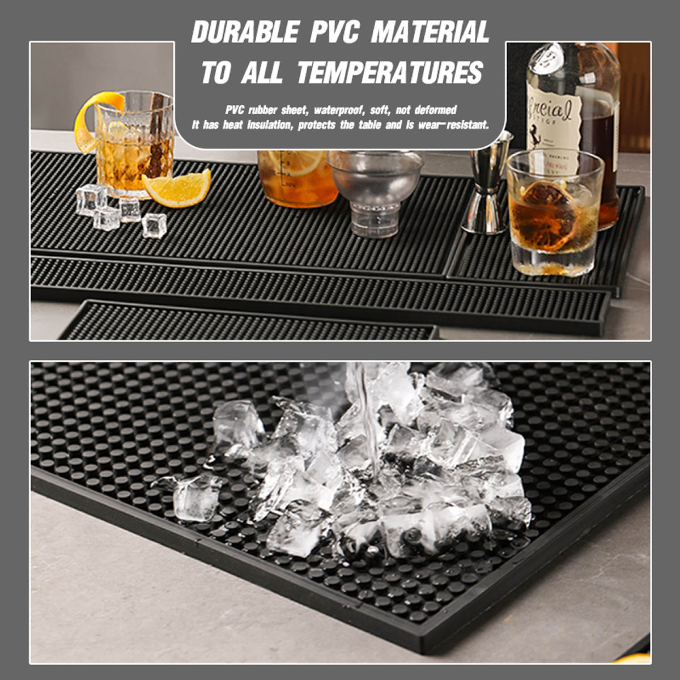 Bar mat black rubber bar mat waterproof and insulated PVC anti-spill ...