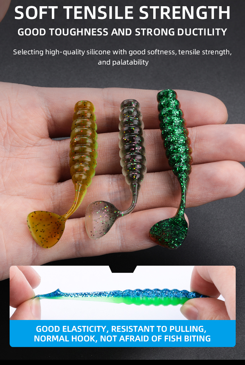 BEARKING PVC 42mm 60mm Soft Bait Fishing Lure Artificial Bait Silicone ...