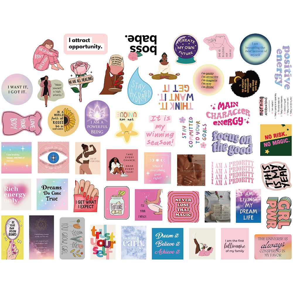 [Large Sticker]50PCS Vision Board Motivational Stickers for Luggage ...