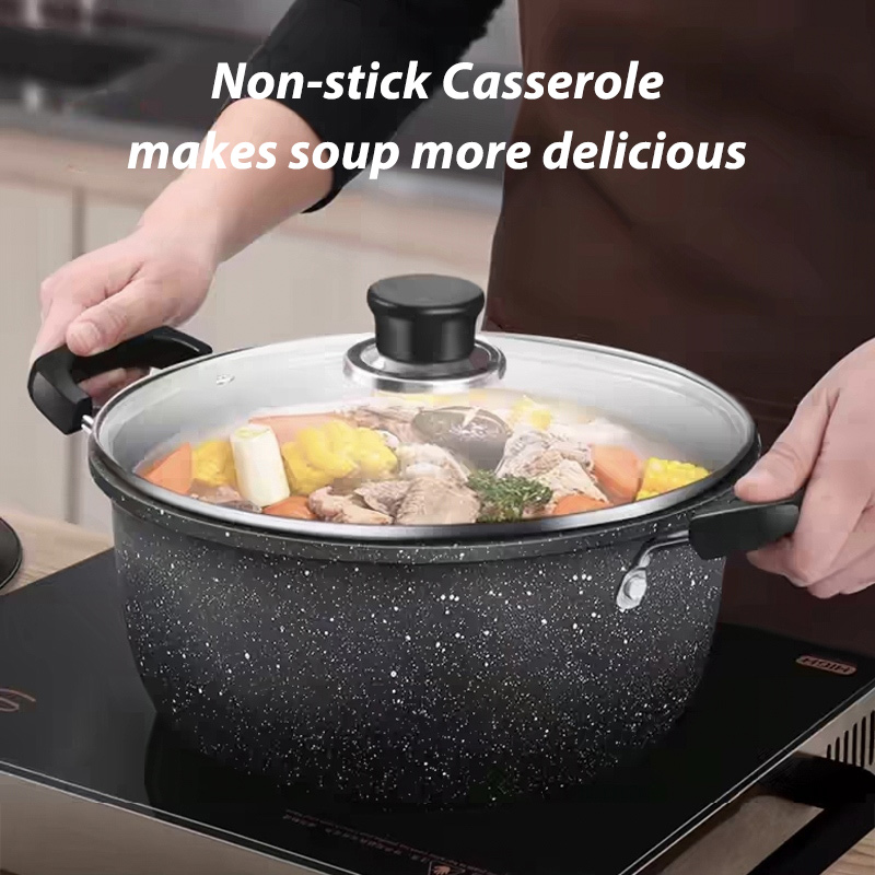 [COD] Casserole Soup Pot Non Stick Cooking Pot Sauce Pan With Lid ...