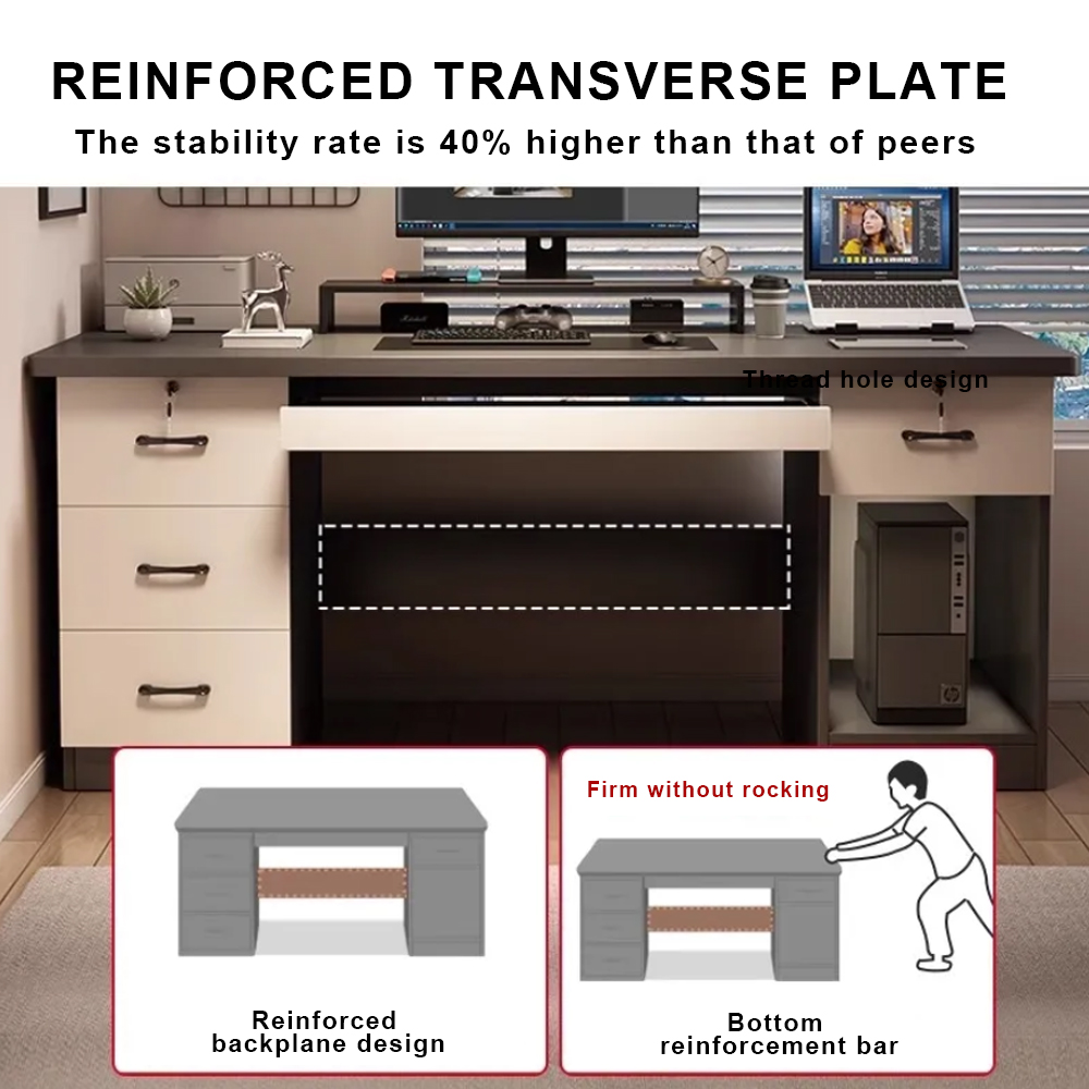 Computer Table with Drawer and Keyboard Tray Bedroom Office Desk Home ...