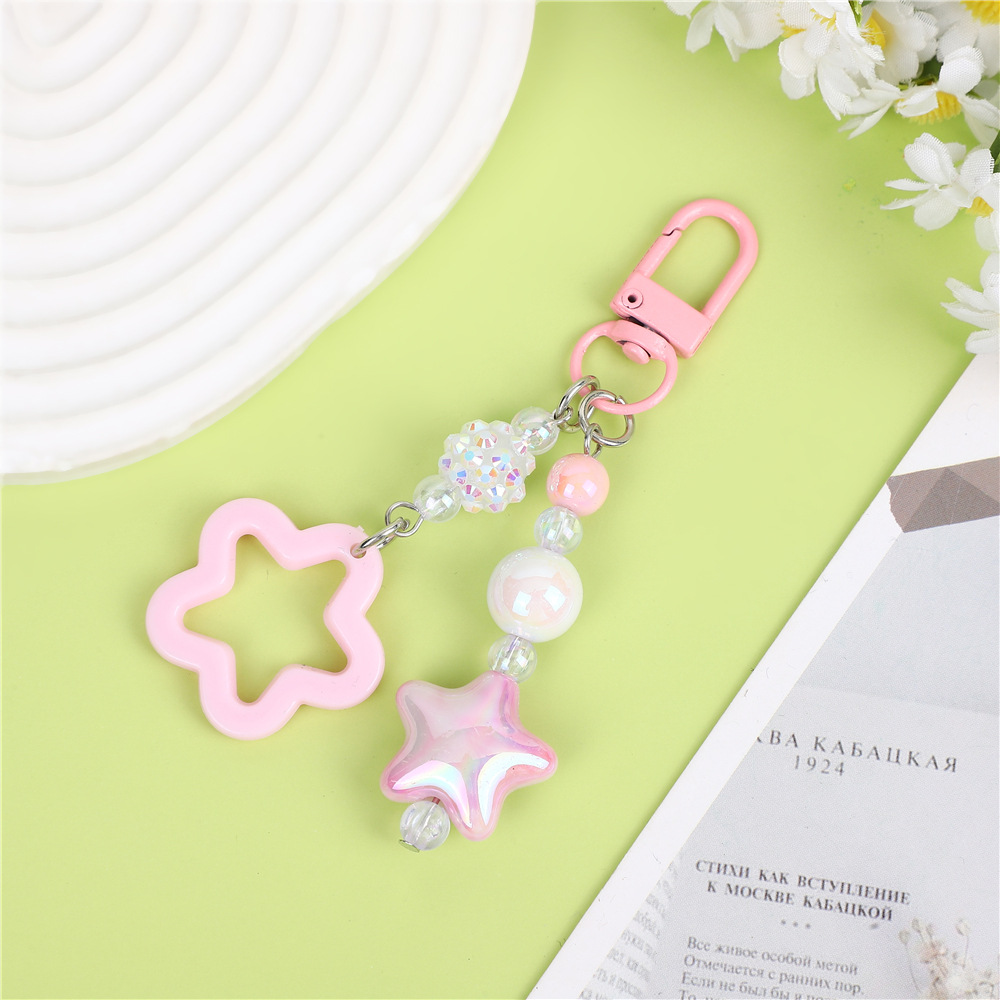1pcs Hollow Star Flower keychain pendant backpack keychain mobile phone ...