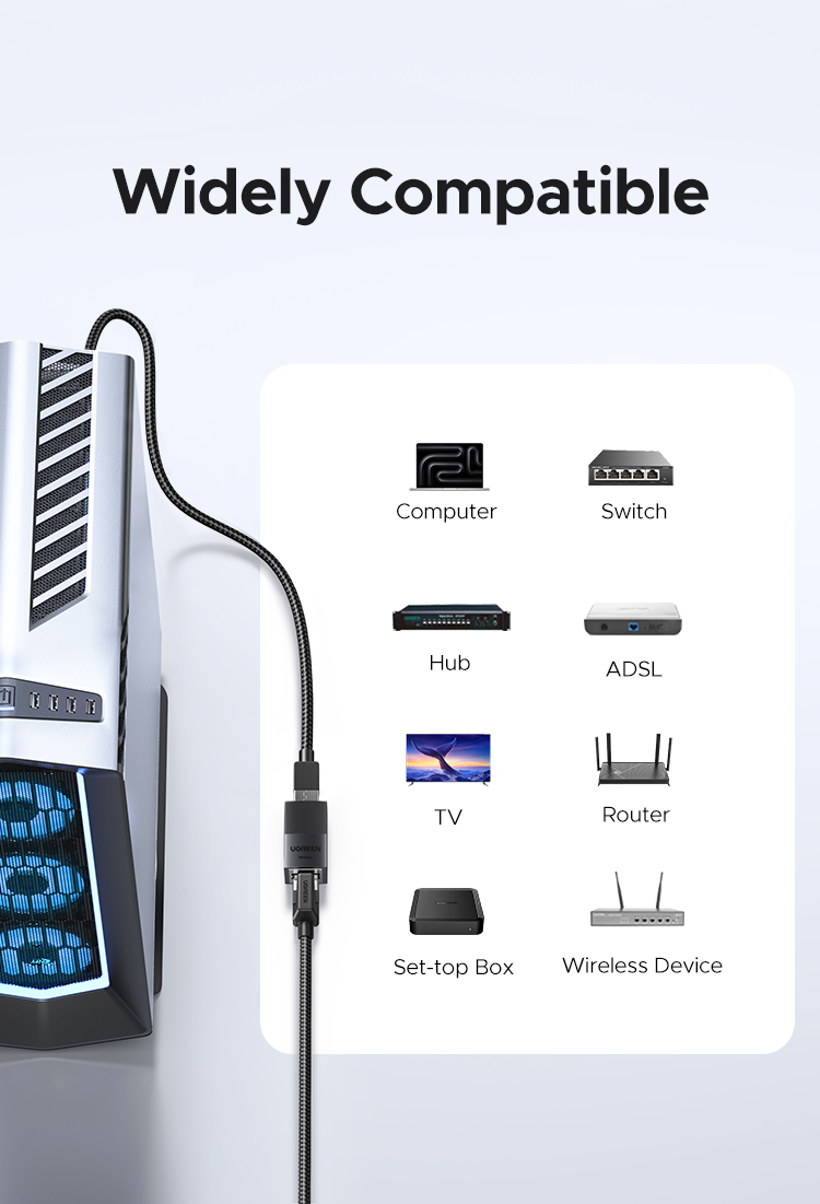 UGREEN 10Gbps RJ45 Ethernet Connector For Cat 8/7/6A/6/5E/5 Ethernet ...