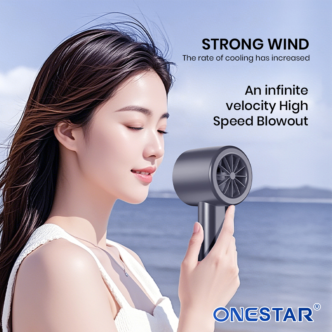 NSS Mini Cooling Turbo Fan With 100 Gear Super Strong Wind Rechargeable ...