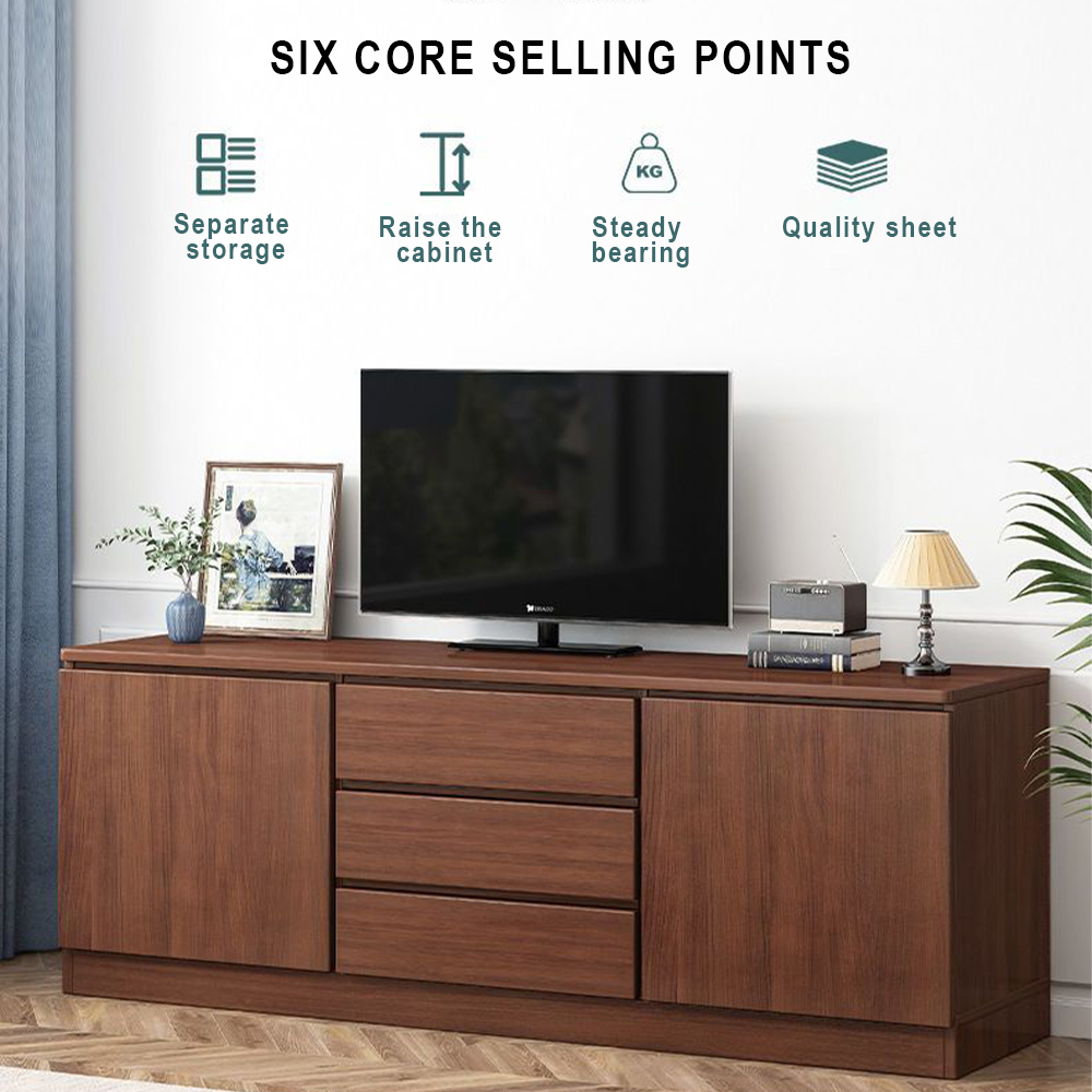 TV cabinet furniture TV rack stand Walnut Wood TV Table Modern Living ...