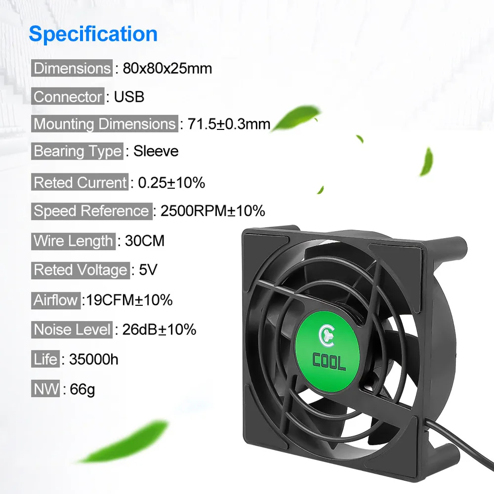 2PCS USB Mini fan Cooling Fan DC 5V for PC TV Box Set Top Box fan ...