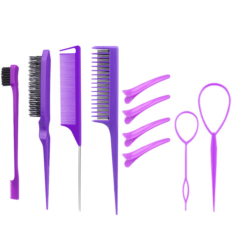 10-Piece Comb Set With Braiding Tool And Styling Duckbill Clip ...