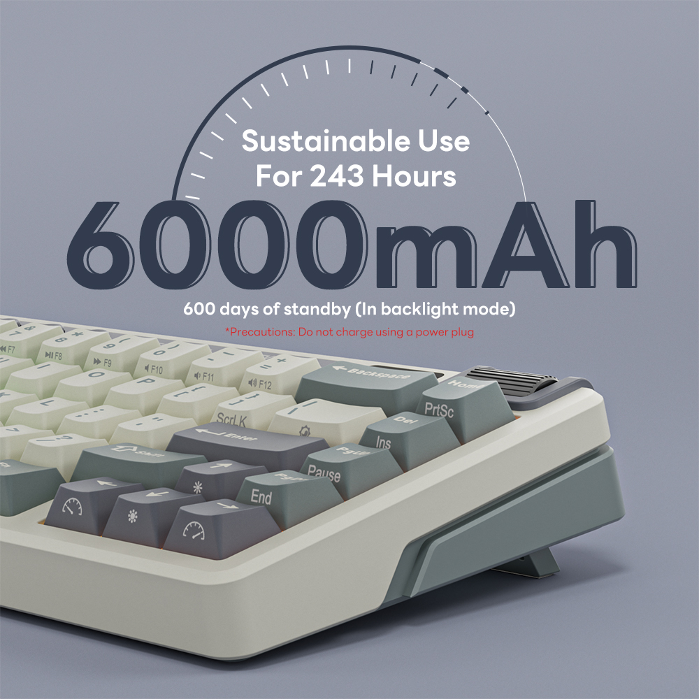 Royal Kludge RK M70 Mocha Grey 73 Key Tri-Mode Wireless With TFT Screen ...