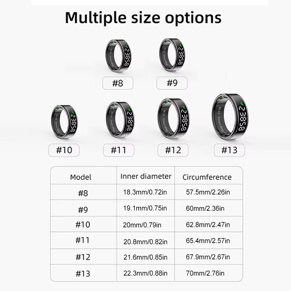 R11 Smart Ring with Display Screen Touch Health Manager 5 ATM ...