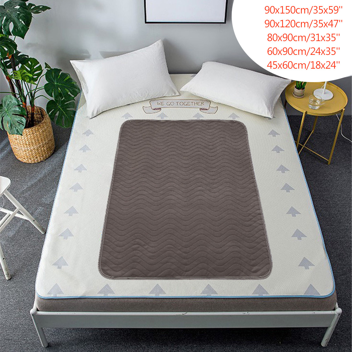 Washable Incontinence Bed Pad Mat Reusable Absorbent Wetting Sheet ...