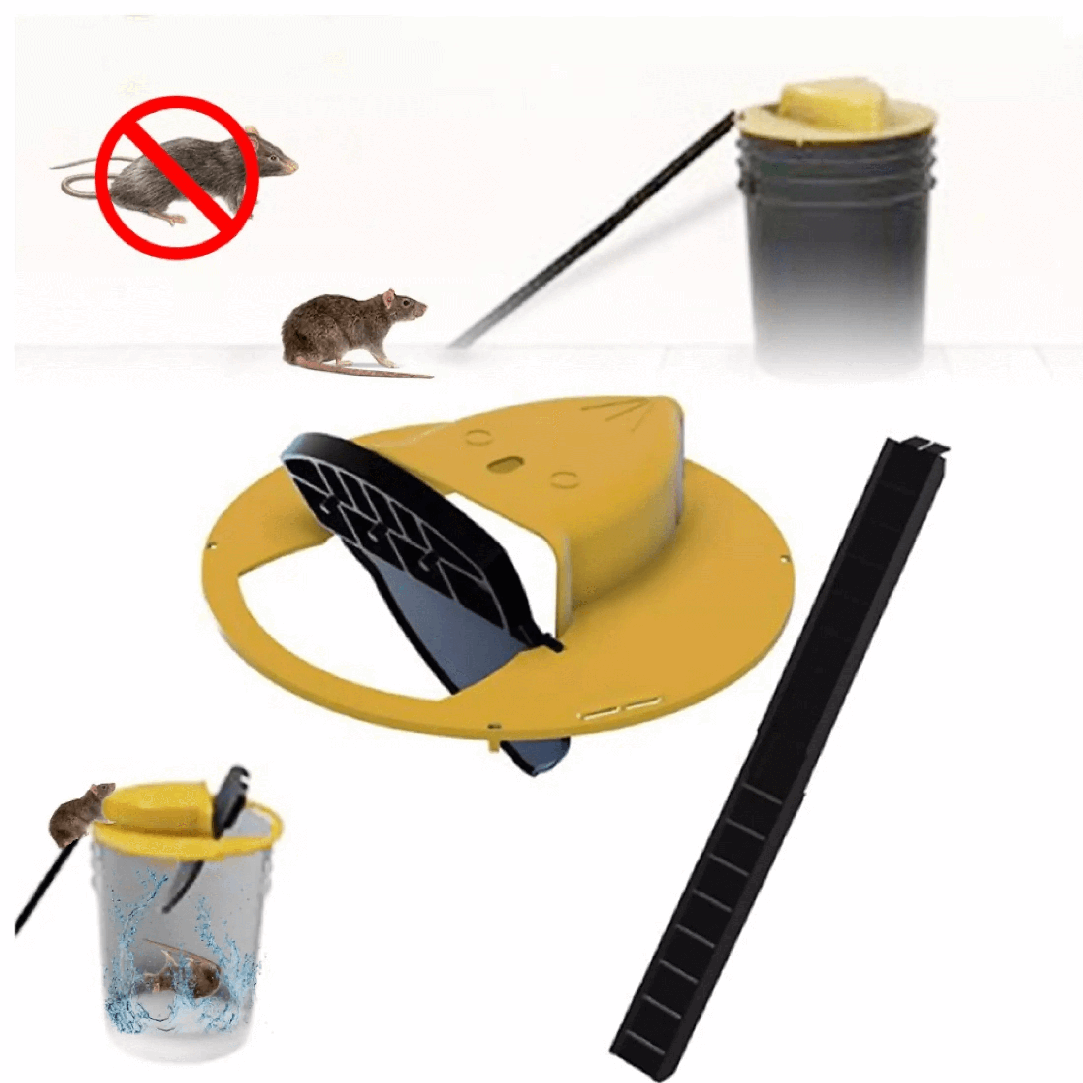 Mouse Bucket Trap Cage Reusable Flip And Slide Mouse Trap Rat Catching ...