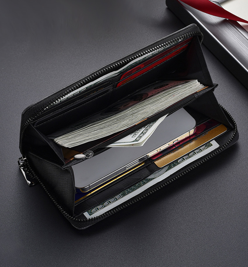 MENSPE Men's Soft PU Multi-Functional Large Capacity Long Wallet Coin ...