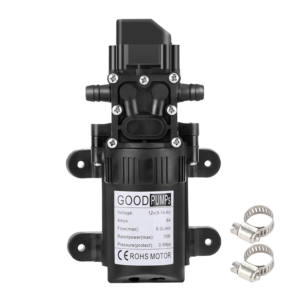 DC 12V 70W 130PSI 6L Mini Micro Diaphragm High Pressure Self Priming ...