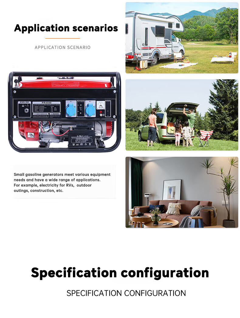 4000W Generator Gasoline For Home 220V Small Generator Portable Power ...