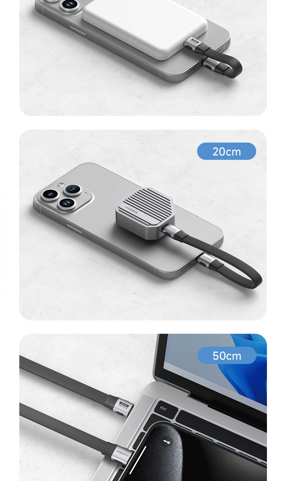 Hagibis Short USB C to USB C Full Function Cable USB4 V2 Date Cable ...