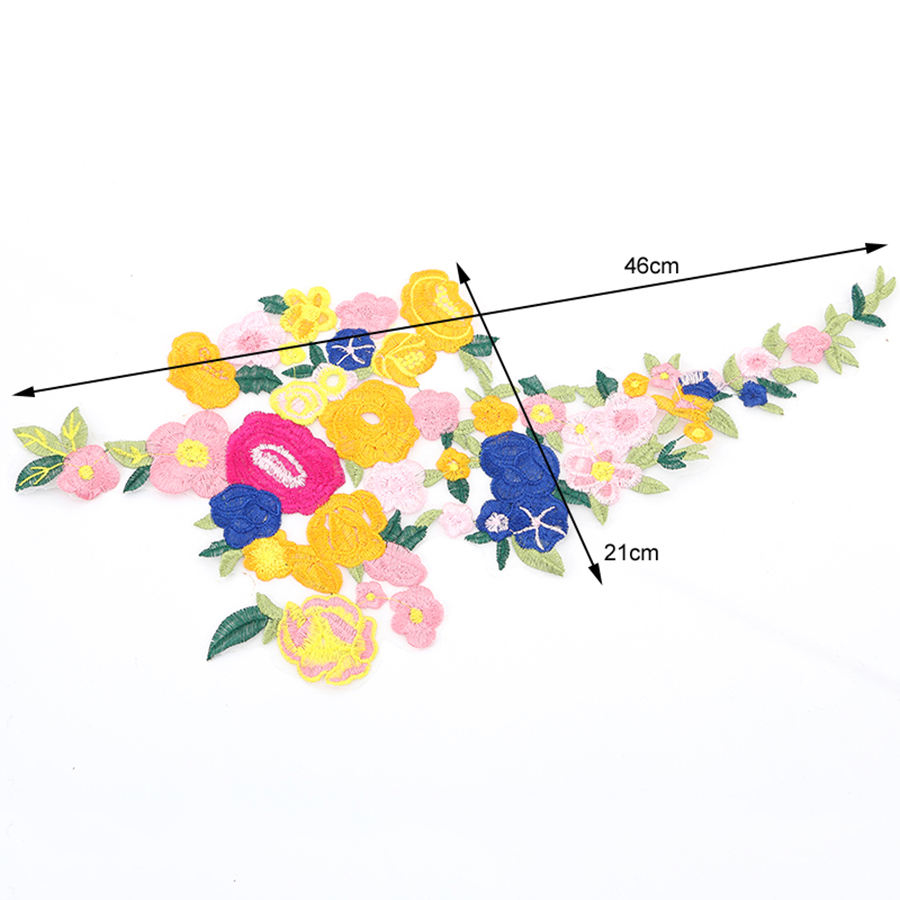 3D Patches Big Colorful Flower Embroidered Patch DIY Sew On Repair ...