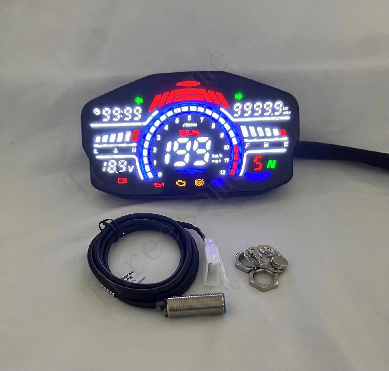 Universal Speedometer Odometer with Tachometer Fuel Gauge Water Temp ...