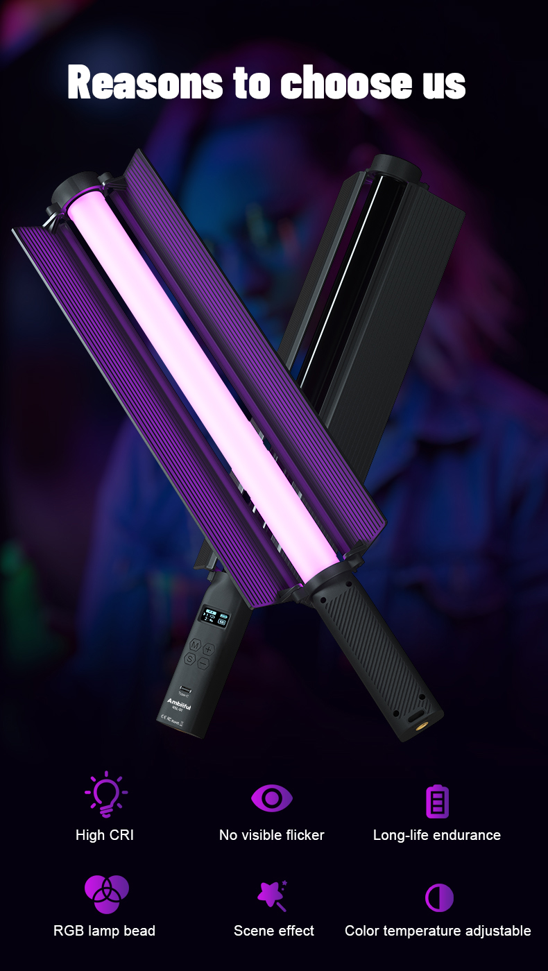 Ambitful RSL-01 RGB Portable Light Stick 2500K-9000K LED Light Stick ...
