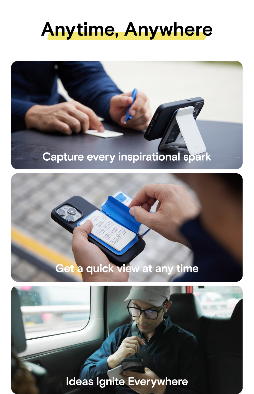 MOFT Snap Flow Notepad Phone Stand MOVAS™ - Magnetic Compatible ...