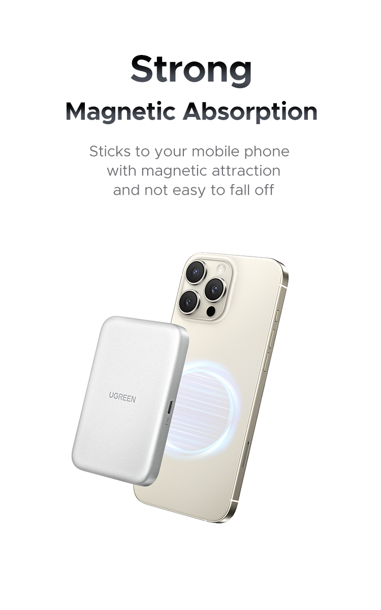 Case Esterno SSD M.2 NVMe UGREEN - Magnetico, USB-C 10Gbps, 100W PD, Per IPhone/PC