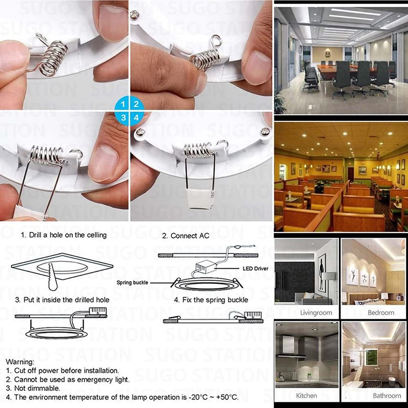 Ultrathin Panel light pinlight LED Downlight Round Ceiling Light Square ...