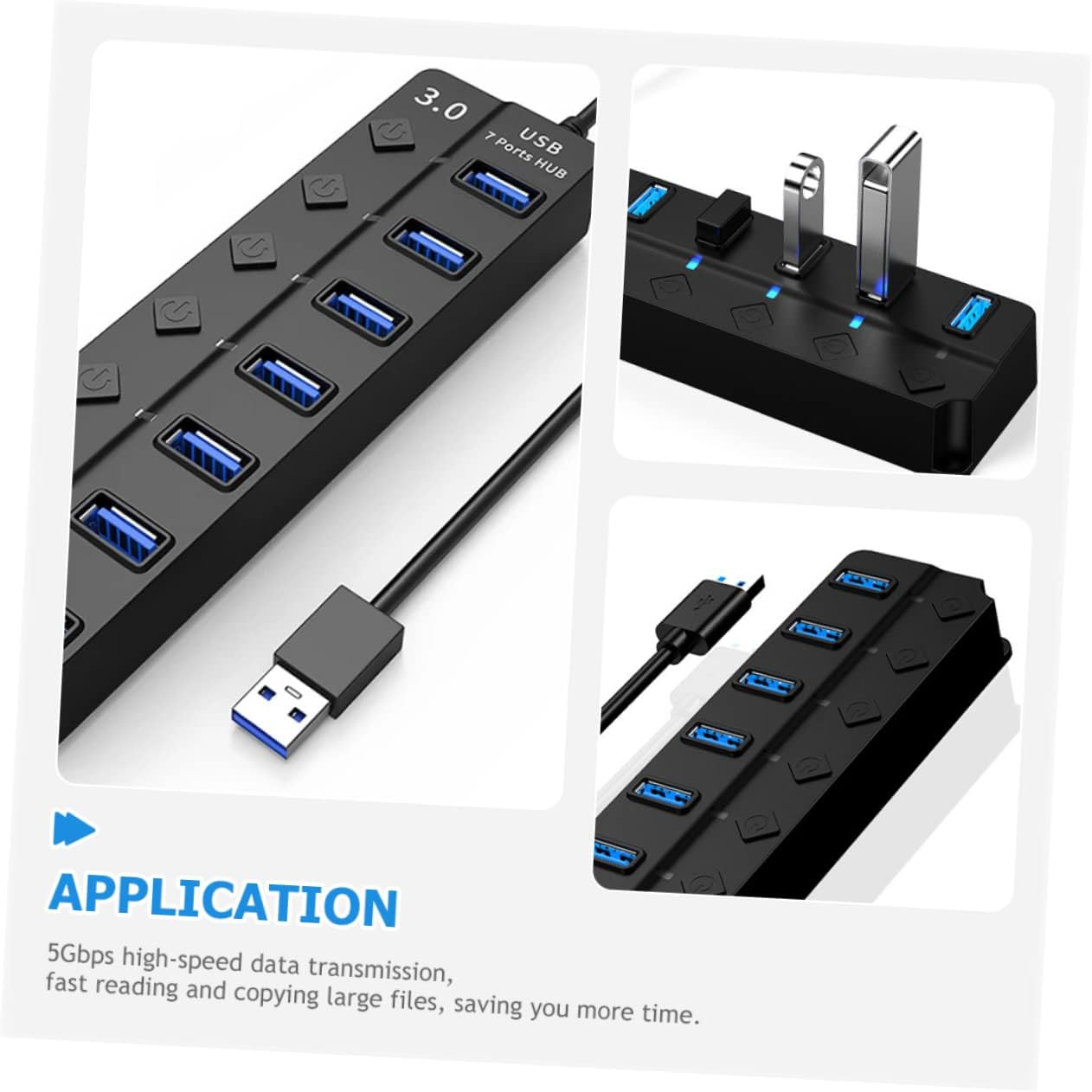 New 7-in-1 USB Hub, USB to USB3.0 & USB2.0 Docking Station with Power ...