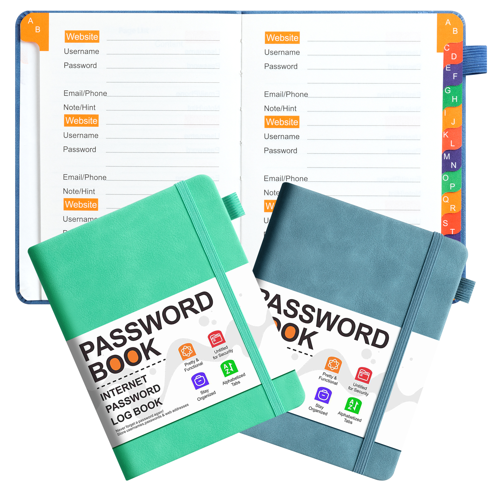Optimized Password Book - Notebook Organizer for All Your Website ...