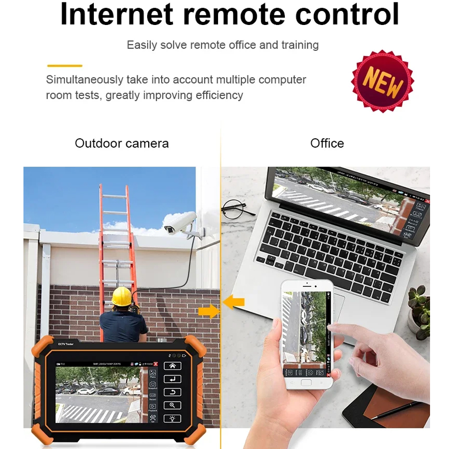 8K CCTV Tester 4 inch Touch Screen 5 in 1TVI CVI AHD CVBS IP Camera ...
