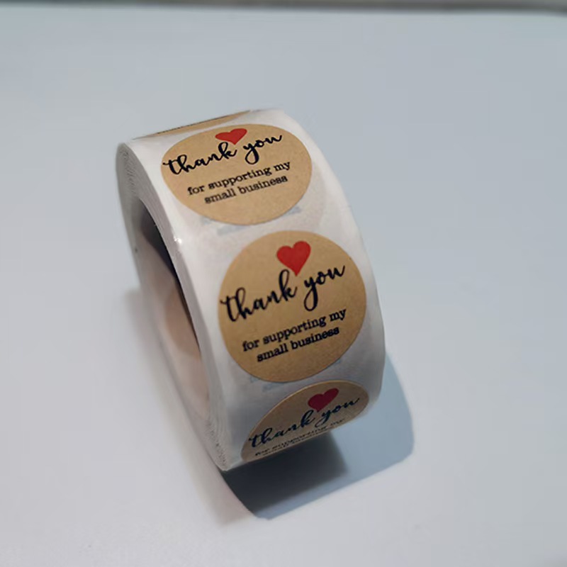 500 Sheets a Roll Thank You Kraft Paper Stickers for Gift Wrapping ...