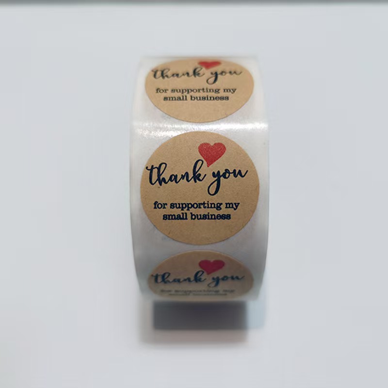 500 Sheets a Roll Thank You Kraft Paper Stickers for Gift Wrapping ...
