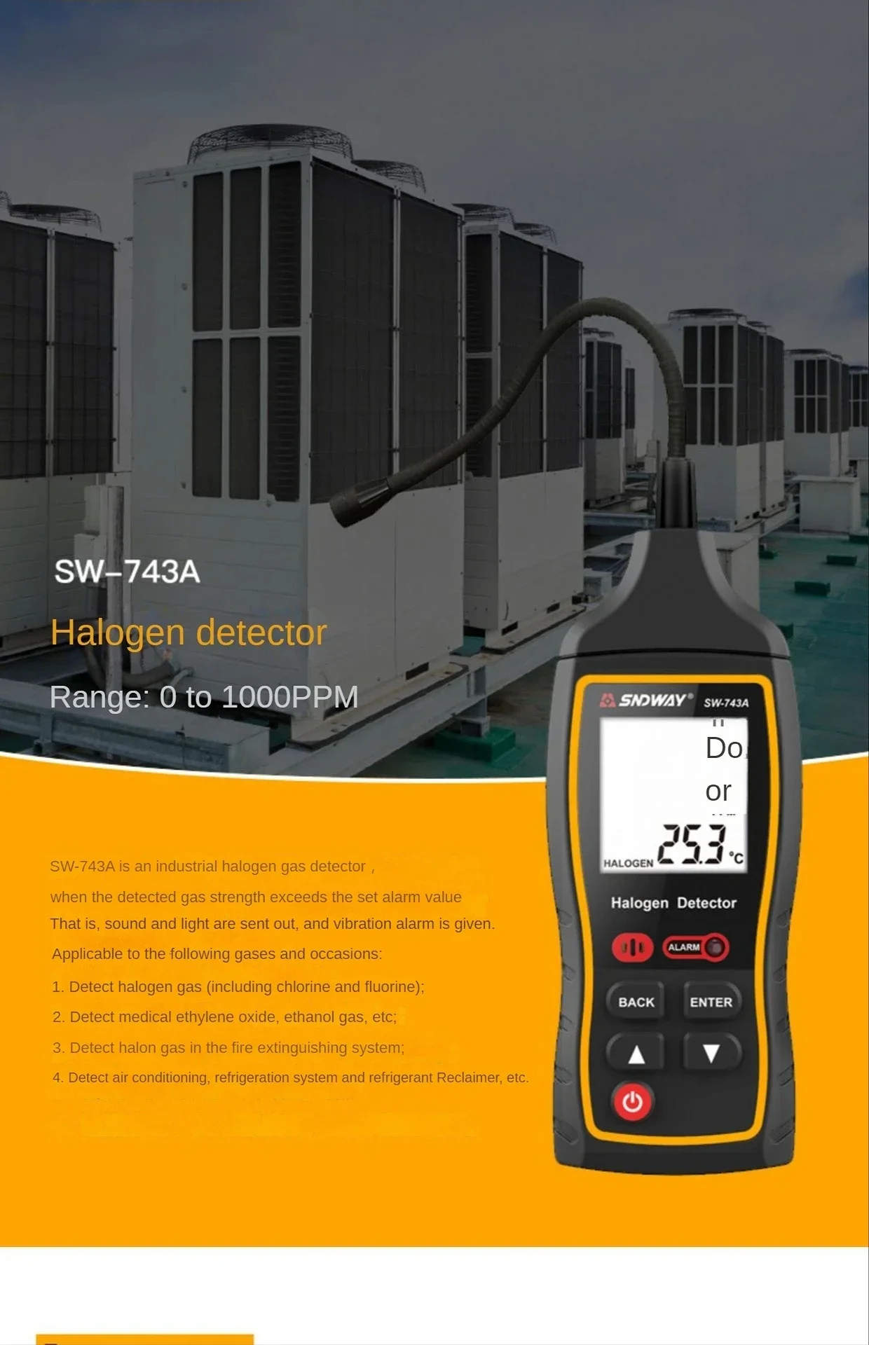 Halogen Leak Detector Refrigerant Gas Car Air Conditioner Refrigerator ...
