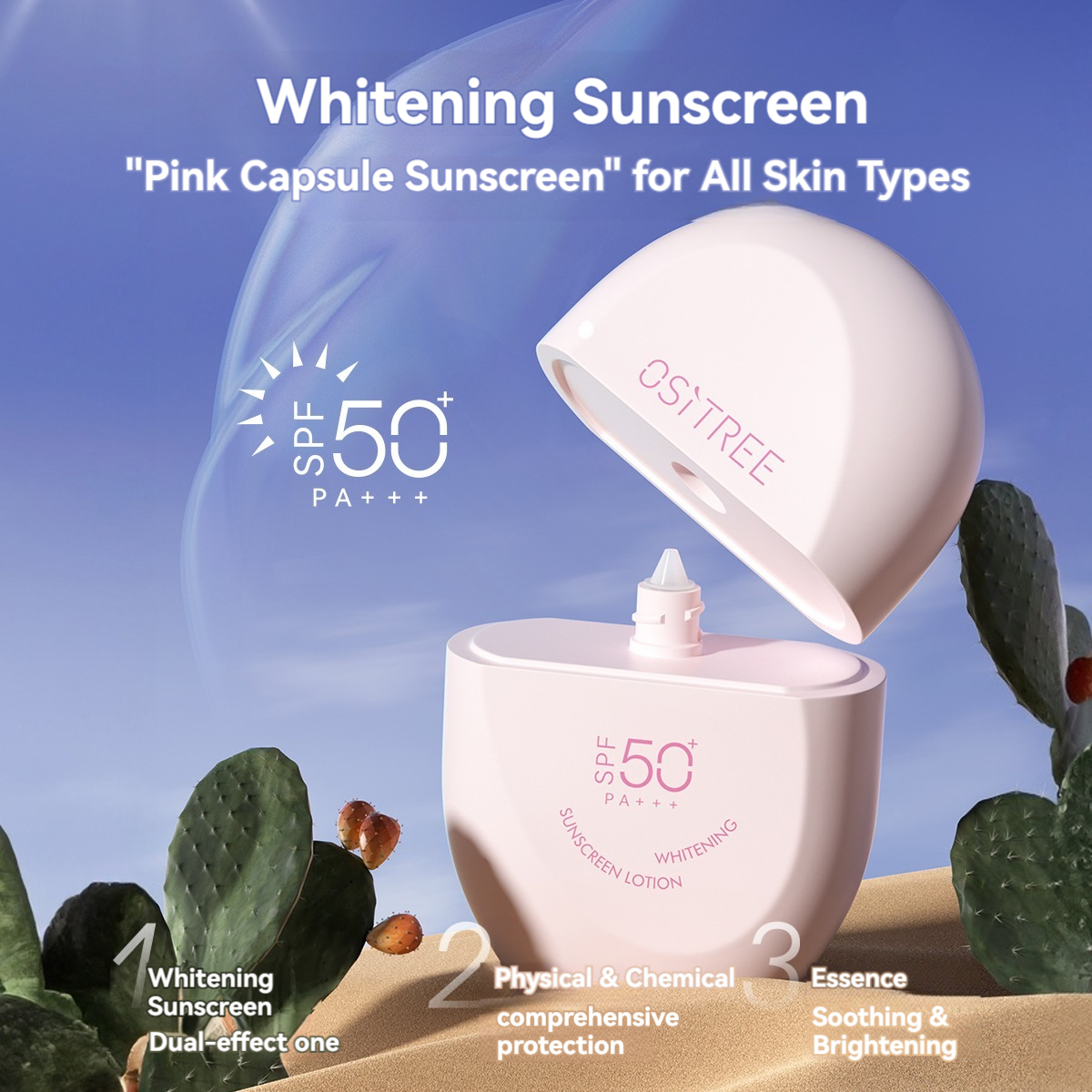 Ositree Ositree Sunscreen Cream SPF50+Female Refreshing Face Physical ...