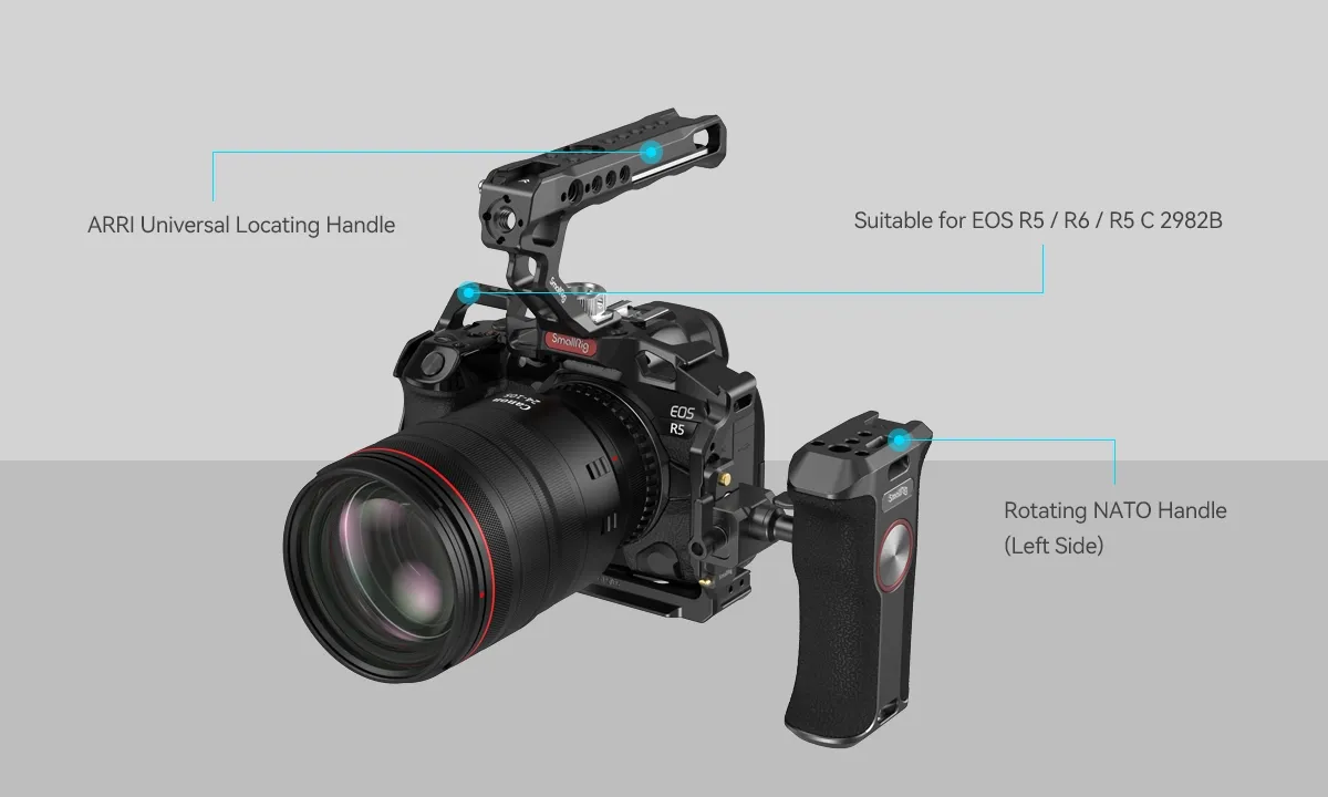 SmallRig 360-Degree Rotating Handgrip NATO Camera Left Side Handle For ...