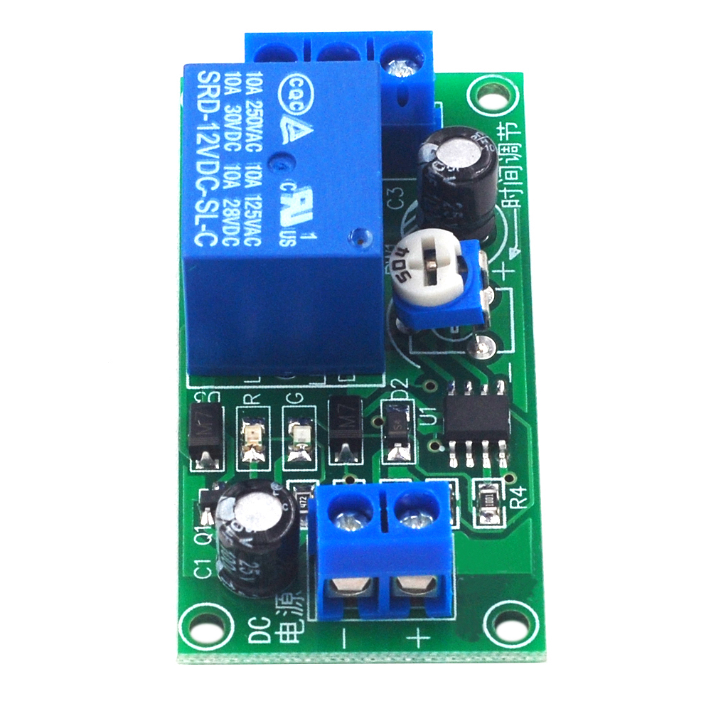 NE555 DC 12V Time Delay Relay Module Adjustable Timer Switch Auto Cut ...