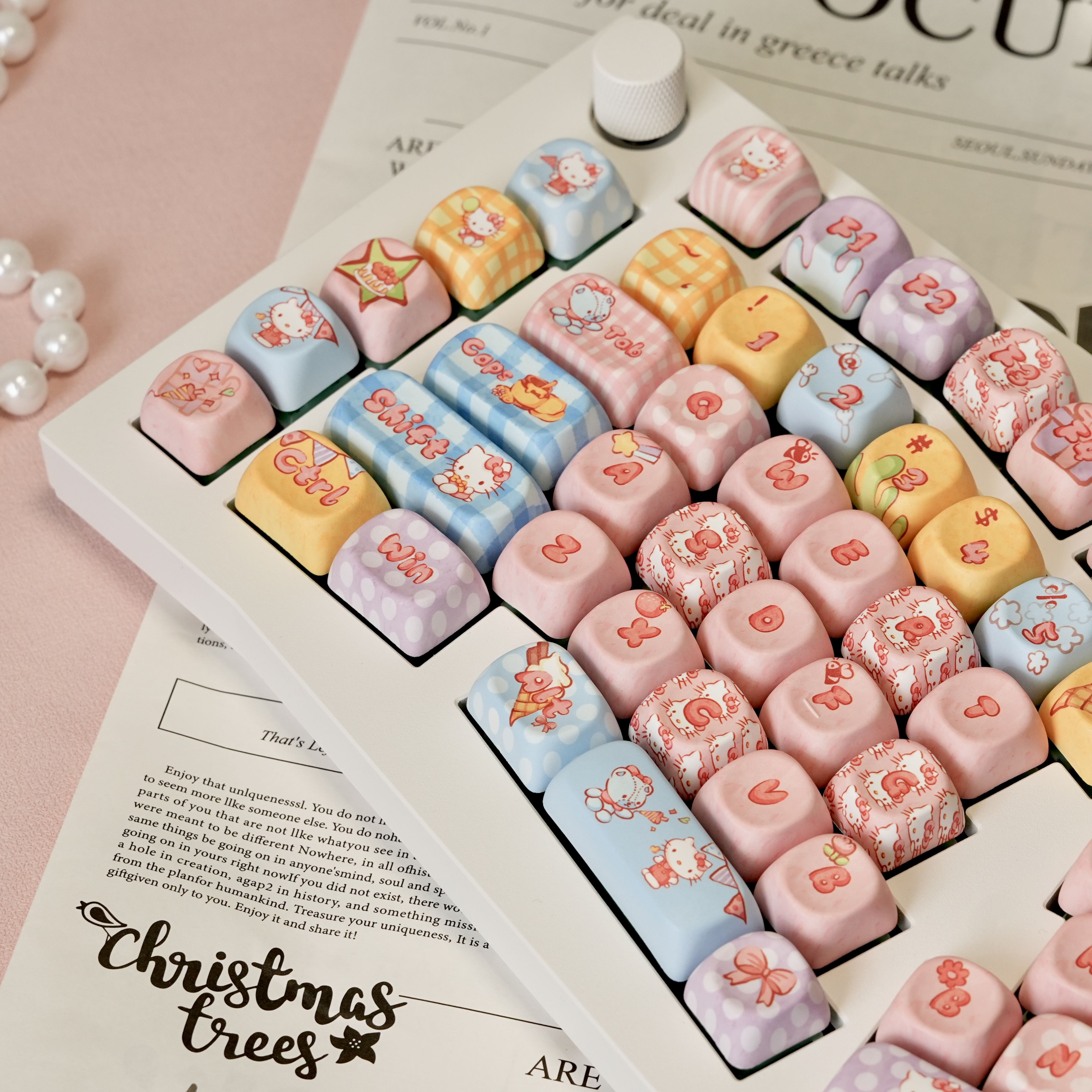 Kitty Keycap for Mechanical Keyboard Pink Cat Kawayi Keycap MOA Profile ...
