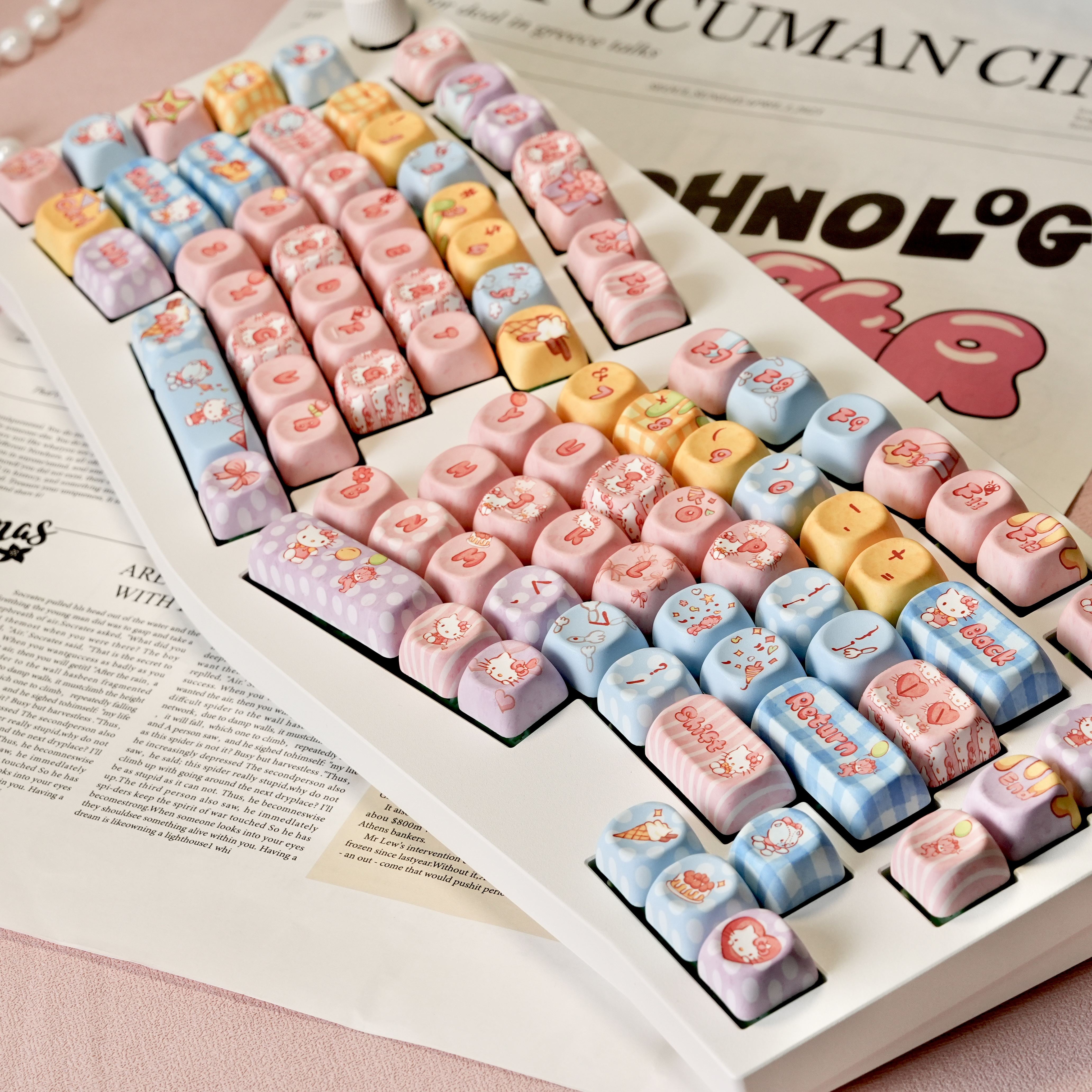 Kitty Keycap for Mechanical Keyboard Pink Cat Kawayi Keycap MOA Profile ...