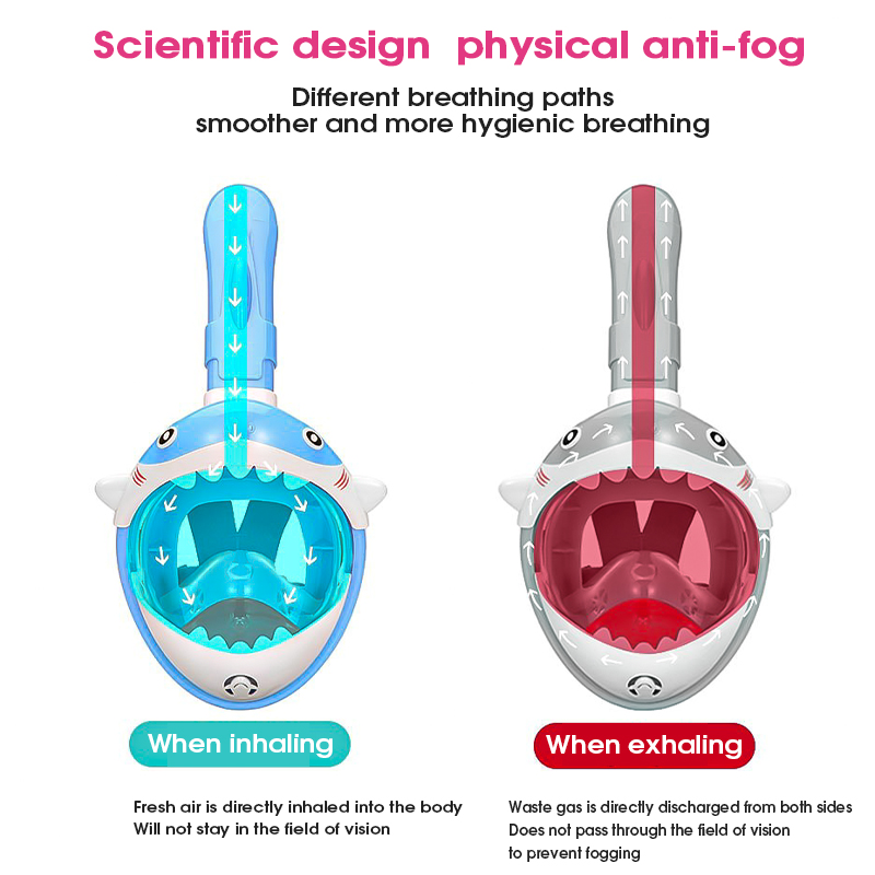 Snorkeling mask for children scuba diving swimming full face anti-fog ...