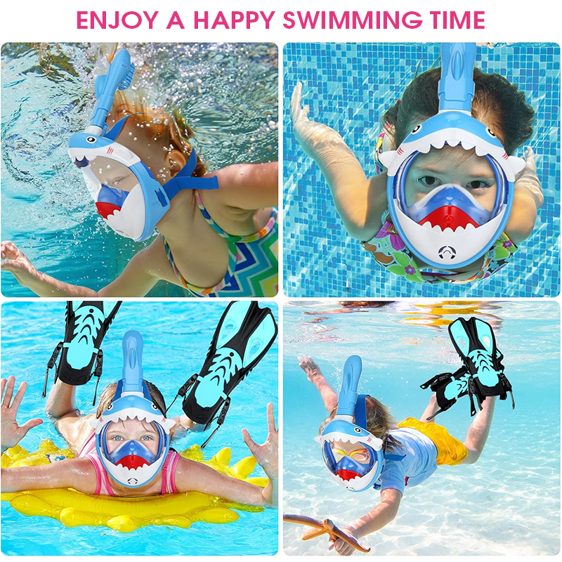Snorkeling mask for children scuba diving swimming full face anti-fog ...