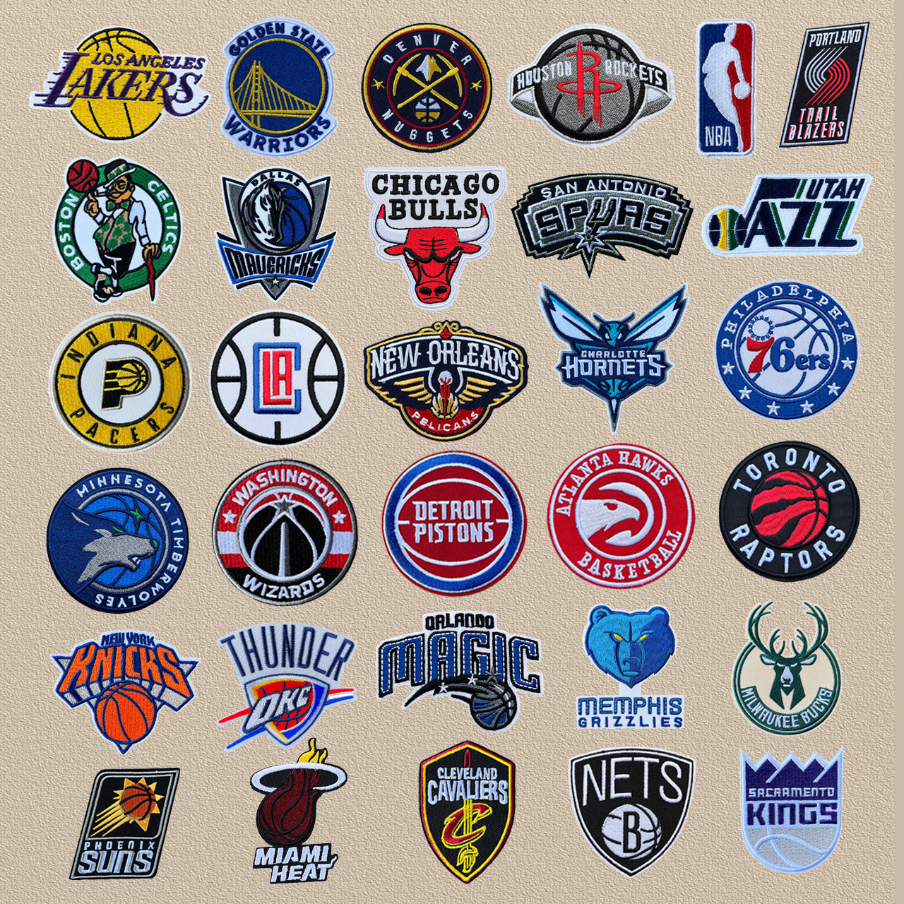 Customize Brand NBA Team Logo Embroidery Patches Velcro Badges Clothes ...