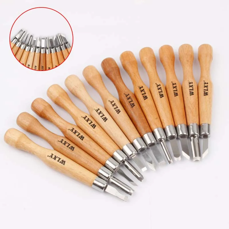 KUAIQU 12pcs Set Hand Wood Chisels Carving Knife For Basic Woodcut ...