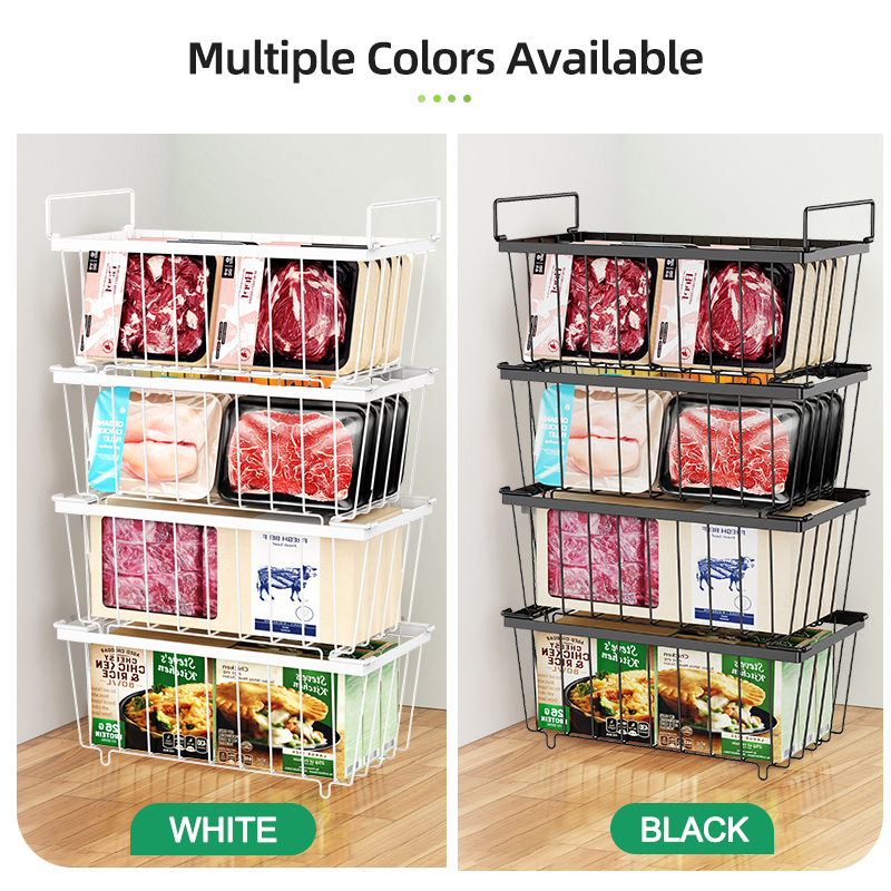 Cambond 4/8Pack Stackable Chest Freezer Basket Organizer Fridge Storage ...