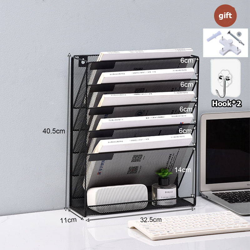 Hanging Metal File Rack Folder Practical Desk Organizer Wall-Mounted ...