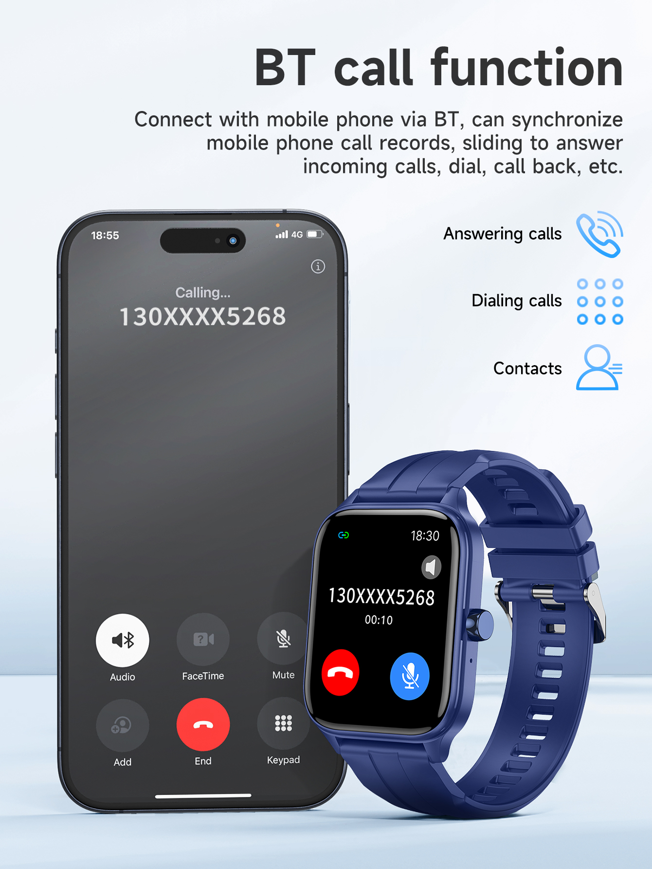 [Support calls HOCO Y27 Smart Sports Bracelet Bluetooth Touch Screen  Smart Watch Unisex IpX4 Waterproof Fitness Wristwatch Sports Step Counting 