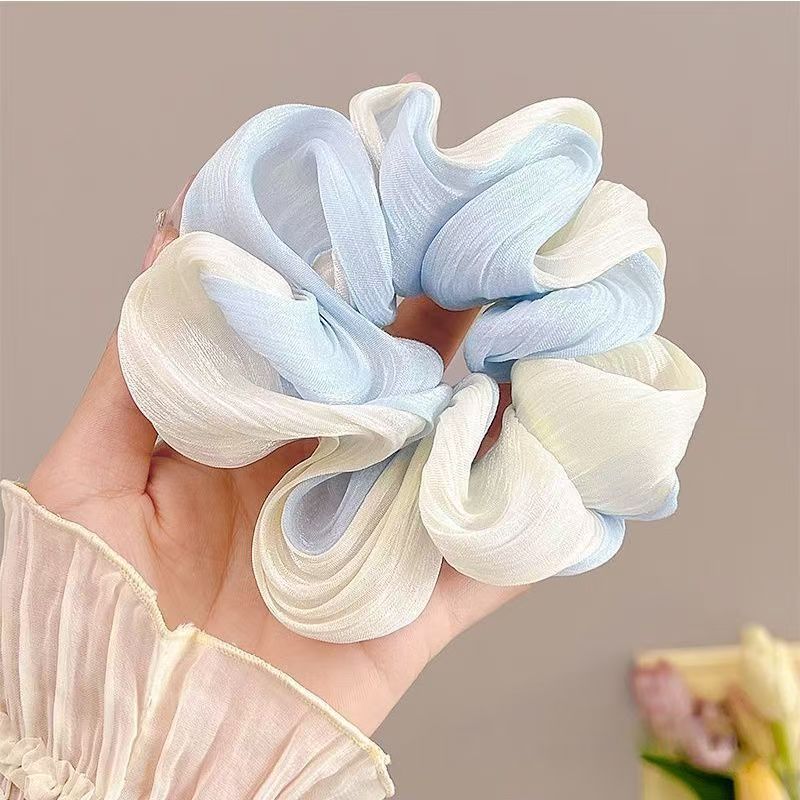 Women's meatball hair loop with flowing gradient color mesh and large ...