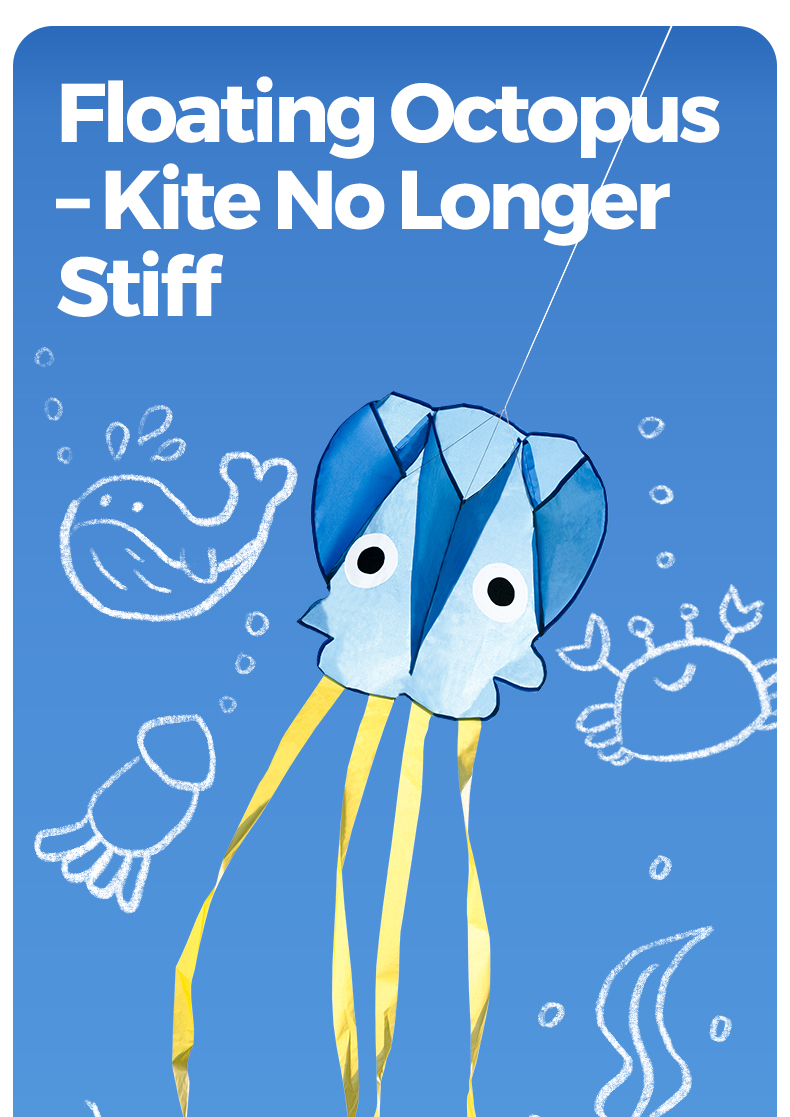 Jar Melo Octopus Pocket Kite – Soft Frameless Design with 3m Tail ...