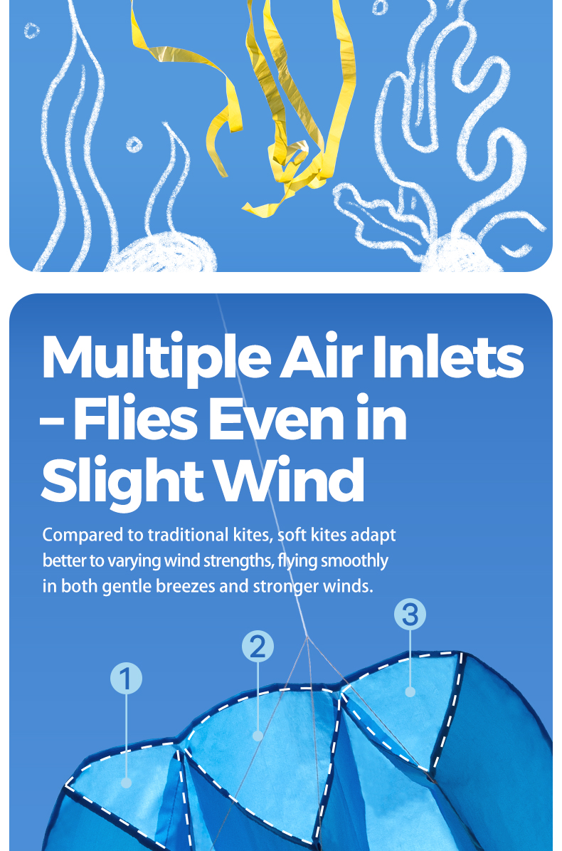 Jar Melo Octopus Pocket Kite – Soft Frameless Design with 3m Tail ...