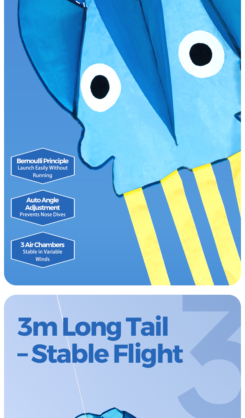 Jar Melo Octopus Pocket Kite – Soft Frameless Design with 3m Tail ...