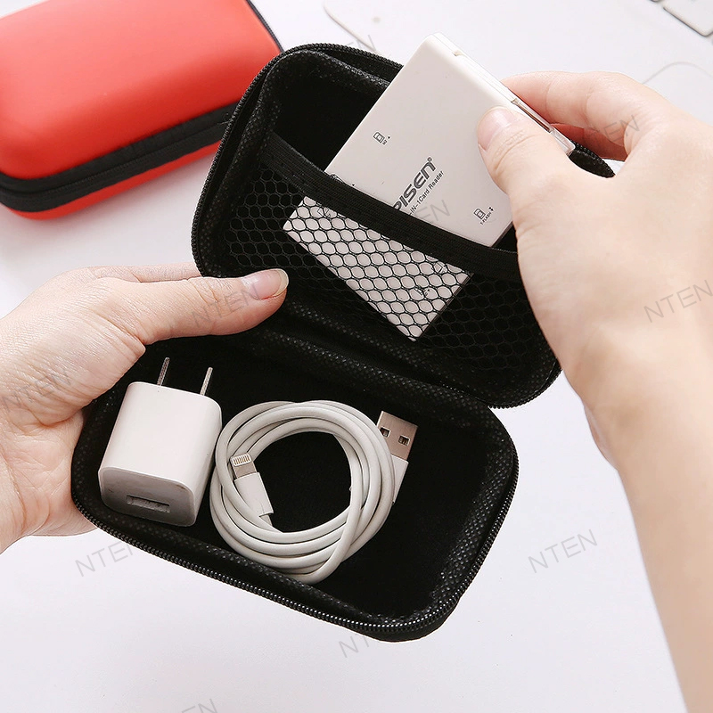 Headset Hard Case USB Cable Storage Box Coin Storage Pouch Travel Data ...