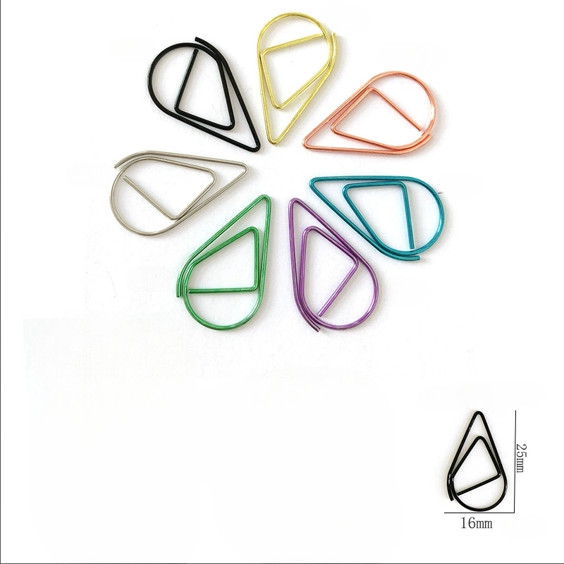 10 pcs Waterdrop paper clips Metal bookmarks Paper clips Message clips ...
